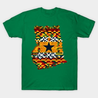 Ghana Map Kente Pattern T-Shirt